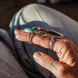 The Raindrop Ring in Carico Lake Turquoise (Size 7) - Golden Road Crafted