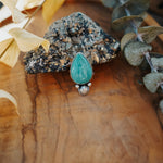 The Raindrop Ring in Carico Lake Turquoise (Size 7) - Golden Road Crafted