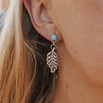 The Sky Dance Earrings in Campitos Turquoise - Golden Road Crafted