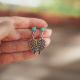The Sky Dance Earrings in Campitos Turquoise - Golden Road Crafted
