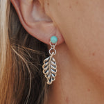 The Sky Dance Earrings in Campitos Turquoise - Golden Road Crafted