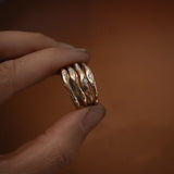 The Stardust Stacker in 10K with Natural Diamond - Golden Road Crafted