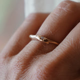 The Stardust Stacker in 10K with Natural Diamond - Golden Road Crafted