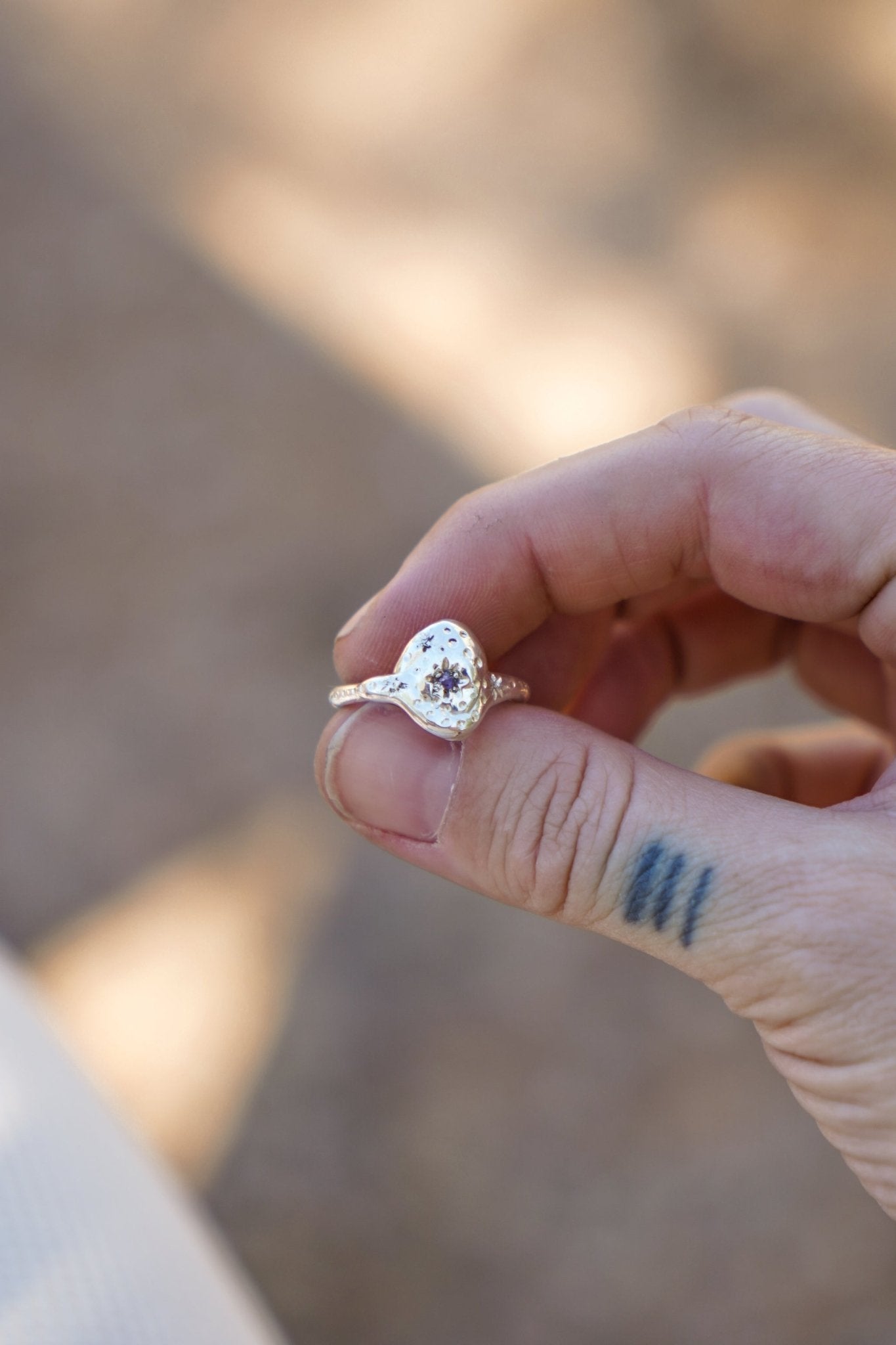 The Starry Night Birthstone Ring - Golden Road Crafted