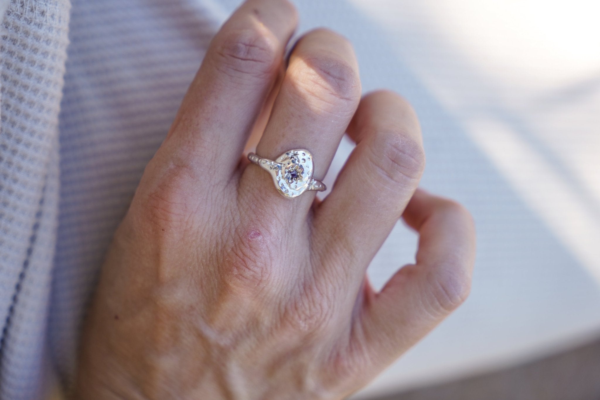 The Starry Night Birthstone Ring - Golden Road Crafted