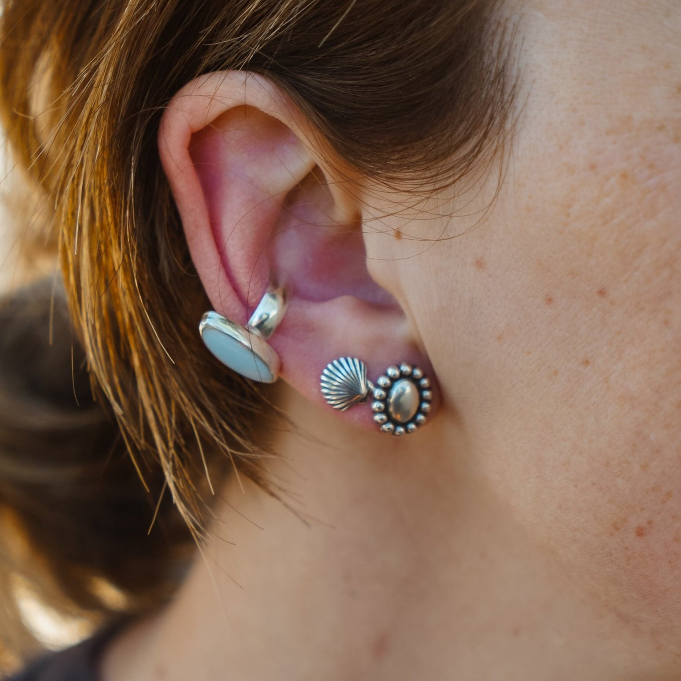 The Sterling Bubble Studs - Golden Road Crafted