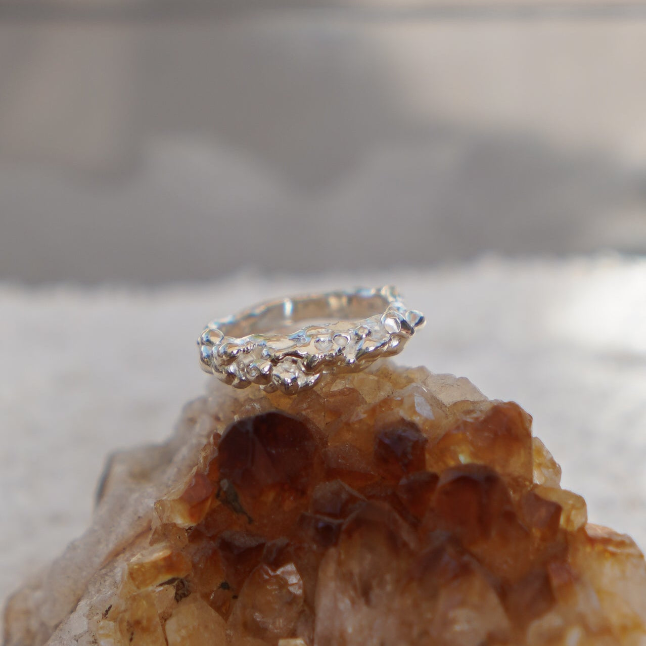 The Sterling Gravel Ring (Size 6.5) - Golden Road Crafted