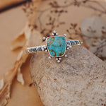 The Sunrise Cuff in Kingman Turquoise - Golden Road Crafted