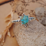 The Sunrise Cuff in Kingman Turquoise - Golden Road Crafted