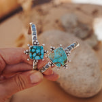 The Sunrise Cuff in Kingman Turquoise - Golden Road Crafted