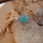 The Sunrise Cuff in Kingman Turquoise - Golden Road Crafted