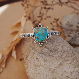 The Sunrise Cuff in Kingman Turquoise - Golden Road Crafted