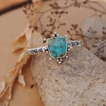 The Sunrise Cuff in Kingman Turquoise - Golden Road Crafted
