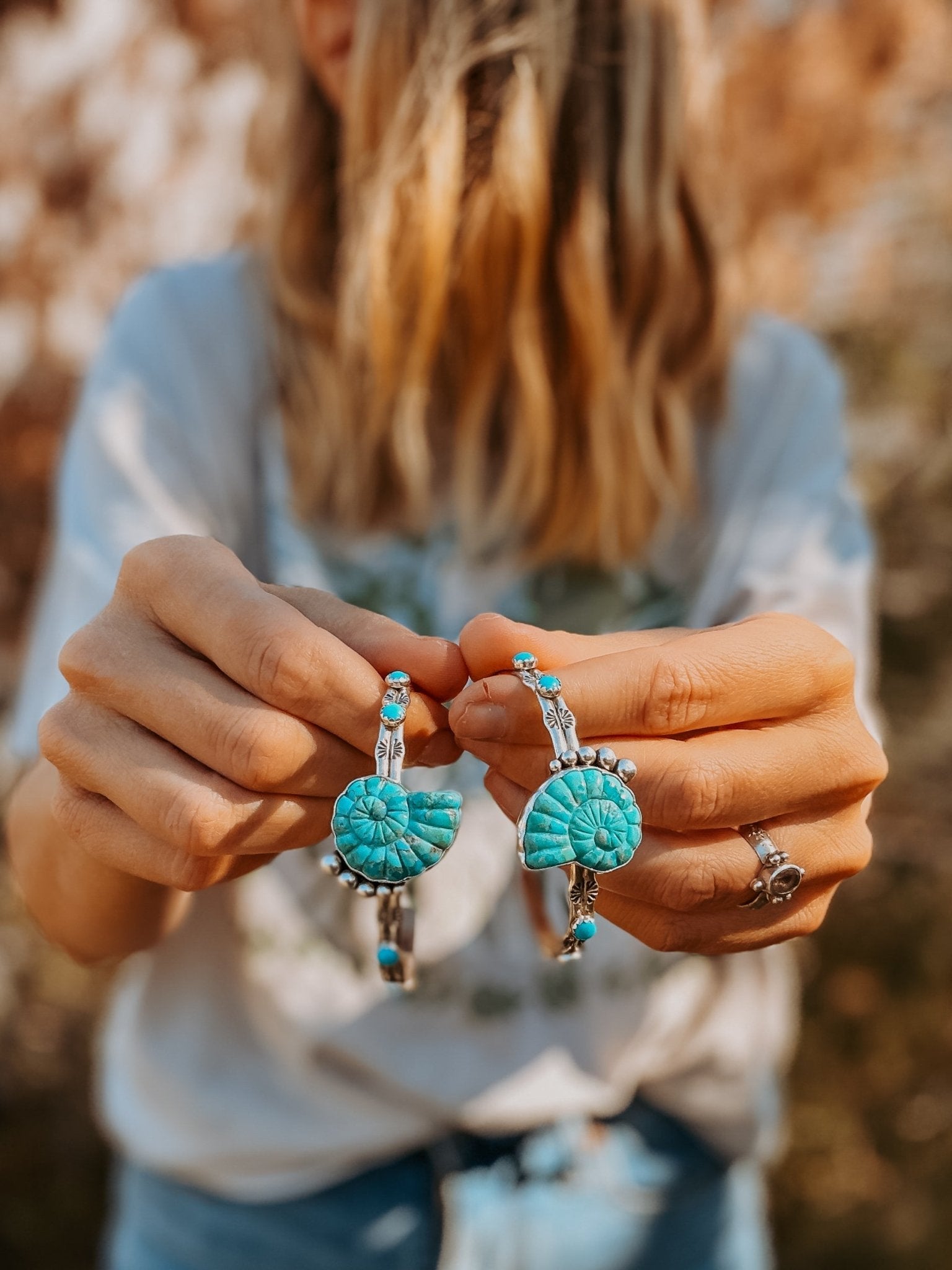 The Turquoise Ammonite Cuff - Golden Road Crafted