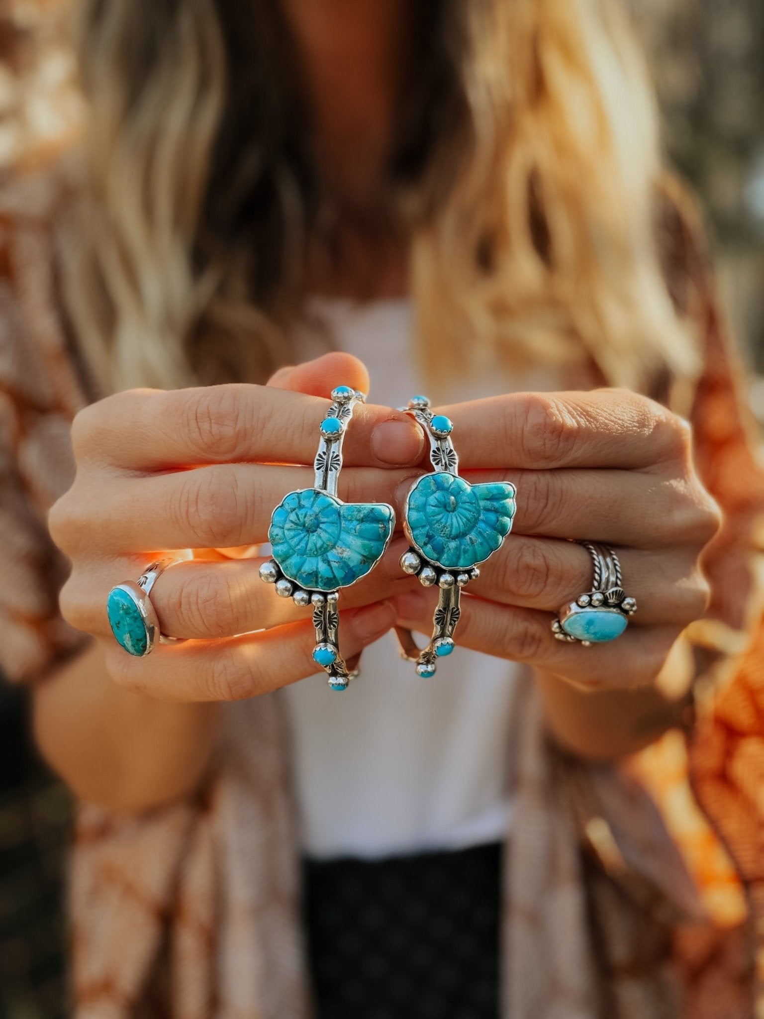 The Turquoise Ammonite Cuff - Golden Road Crafted