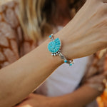 The Turquoise Ammonite Cuff - Golden Road Crafted