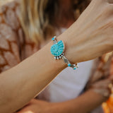 The Turquoise Ammonite Cuff - Golden Road Crafted