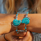 The Turquoise Ammonite Cuff - Golden Road Crafted