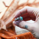 The Turquoise Lover's Ring in Campitos & Carico Lake Turquoise (Size 6.5) - Golden Road Crafted