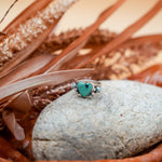 The Turquoise Lover's Ring in Campitos & Carico Lake Turquoise (Size 7) - Golden Road Crafted