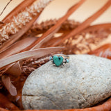 The Turquoise Lover's Ring in Campitos & Carico Lake Turquoise (Size 7) - Golden Road Crafted