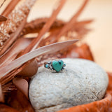 The Turquoise Lover's Ring in Campitos & Carico Lake Turquoise (Size 7) - Golden Road Crafted