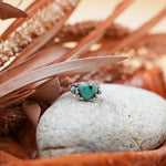 The Turquoise Lover's Ring in Campitos & Carico Lake Turquoise (Size 7) - Golden Road Crafted