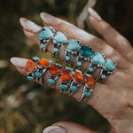 The Turquoise Lover's Ring in Campitos & Carico Lake Turquoise (Size 7) - Golden Road Crafted