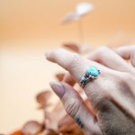 The Turquoise Lover's Ring in Campitos & Carico Lake Turquoise (Size 8) - Golden Road Crafted