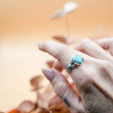 The Turquoise Lover's Ring in Campitos & Carico Lake Turquoise (Size 8) - Golden Road Crafted