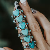 The Turquoise Lover's Ring in Campitos & Carico Lake Turquoise (Size 8) - Golden Road Crafted
