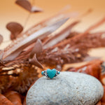 The Turquoise Lover's Ring in Campitos & Carico Lake Turquoise (Size 8) - Golden Road Crafted