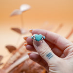 The Turquoise Lover's Ring in Campitos & Carico Lake Turquoise (Size 8) - Golden Road Crafted