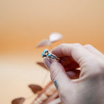 The Turquoise Lover's Ring in Campitos & Carico Lake Turquoise (Size 8) - Golden Road Crafted