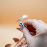 The Turquoise Lover's Ring in Campitos & Carico Lake Turquoise (Size 8) - Golden Road Crafted