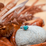 The Turquoise Lover's Ring in Campitos & Carico Lake Turquoise (Size 8) - Golden Road Crafted
