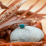 The Turquoise Lover's Ring in Campitos & Carico Lake Turquoise (Size 8.75) - Golden Road Crafted