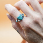 The Turquoise Lover's Ring in Campitos & Carico Lake Turquoise (Size 8.75) - Golden Road Crafted