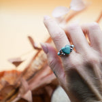 The Turquoise Lover's Ring in Campitos & Carico Lake Turquoise (Size 8.75) - Golden Road Crafted