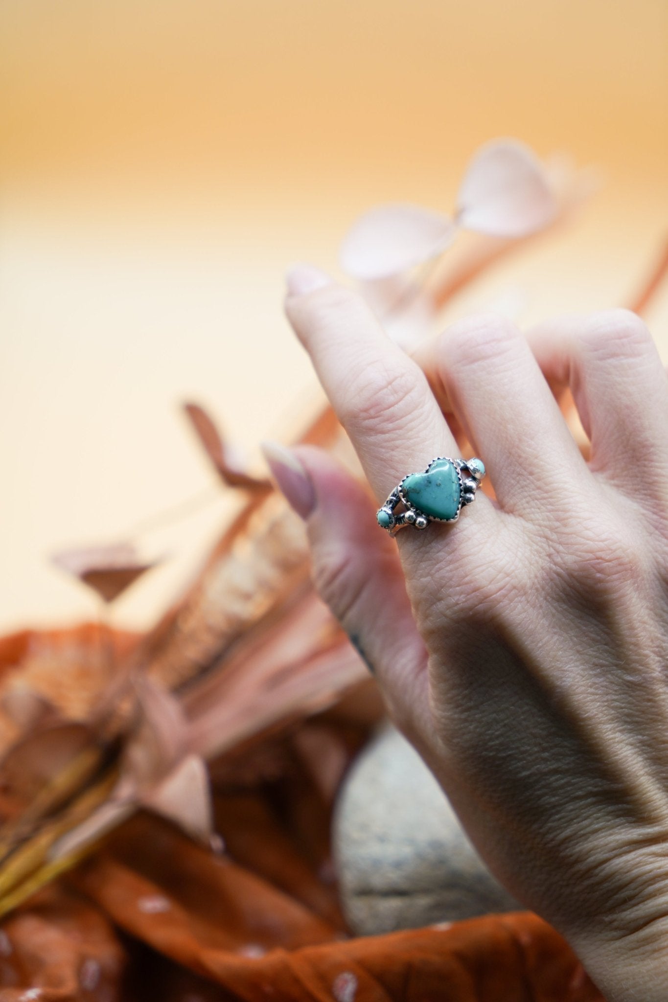 The Turquoise Lover's Ring in Campitos & Carico Lake Turquoise (Size 8.75) - Golden Road Crafted