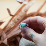 The Turquoise Lover's Ring in Campitos & Carico Lake Turquoise (Size 9) - Golden Road Crafted