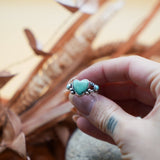 The Turquoise Lover's Ring in Campitos & Carico Lake Turquoise (Size 9) - Golden Road Crafted