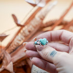 The Turquoise Lover's Ring in Campitos & Carico Lake Turquoise (Size 9) - Golden Road Crafted