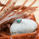 The Turquoise Lover's Ring in Campitos & Carico Lake Turquoise (Size 9) - Golden Road Crafted