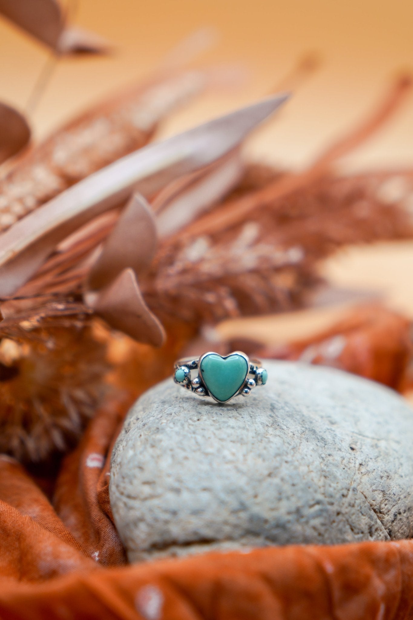 The Turquoise Lover's Ring in Campitos & Carico Lake Turquoise (Size 9.5) - Golden Road Crafted