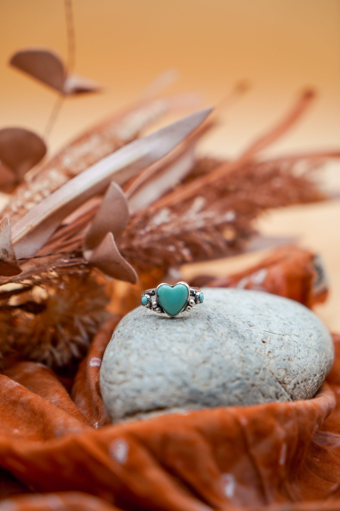 The Turquoise Lover's Ring in Campitos & Carico Lake Turquoise (Size 9.5) - Golden Road Crafted
