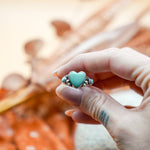 The Turquoise Lover's Ring in Campitos & Carico Lake Turquoise (Size 9.5) - Golden Road Crafted