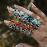 The Turquoise Lover's Ring in Campitos & Carico Lake Turquoise (Size 9.5) - Golden Road Crafted