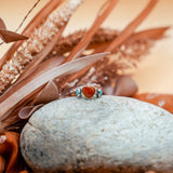 The Turquoise Lover's Ring in Spiny Oyster & Morenci Turquoise (Size 5.5) - Golden Road Crafted