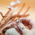 The Turquoise Lover's Ring in Spiny Oyster & Morenci Turquoise (Size 5.5) - Golden Road Crafted